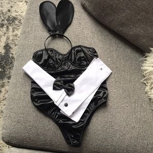 Playboy Bunny Suit Black 100% Polyester